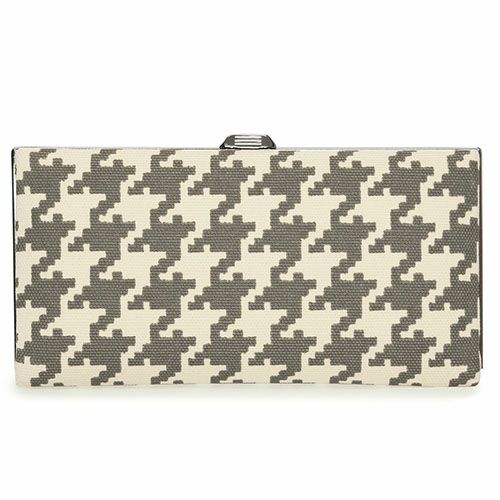 天溝がま口長財布【帆布・バードチェック】