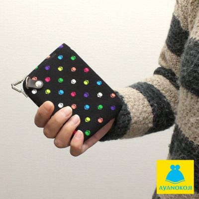 AYANOKOJI 【在庫商品】天溝がま口ウォレット【帆布・がまドット柄】 [M便 1/4]