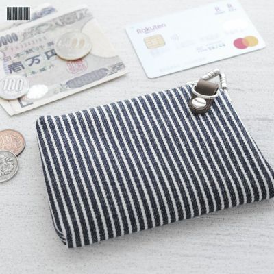 AYANOKOJI 【在庫商品】天溝がま口ウォレット【綿布・ヒッコリー】 [M便 1/4]