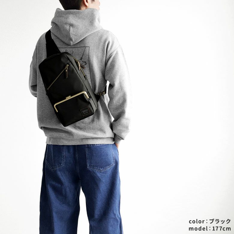 在庫商品】縦型がま口ボディバッグ【コーデュラ(R