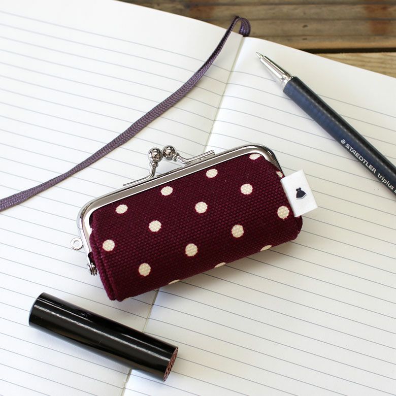 在庫商品】TAWARA型がま口コインケース【帆布・唐草/水玉】 [M便 1/6