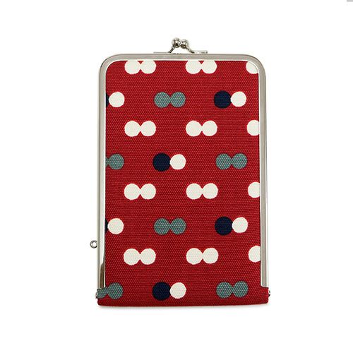 がま口立て鏡（大）【帆布・にこだま柄】