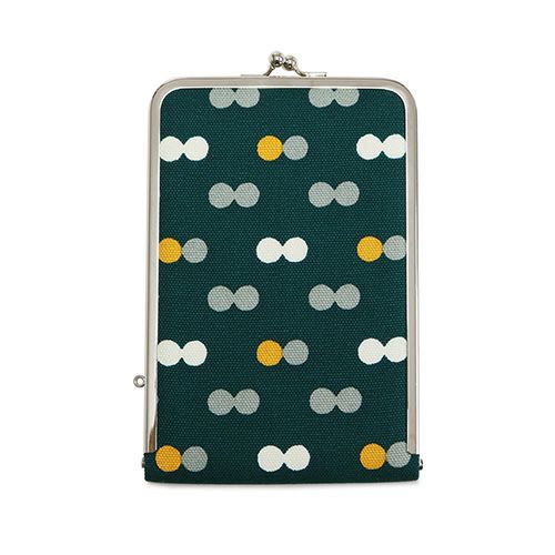 がま口立て鏡（大）【帆布・にこだま柄】