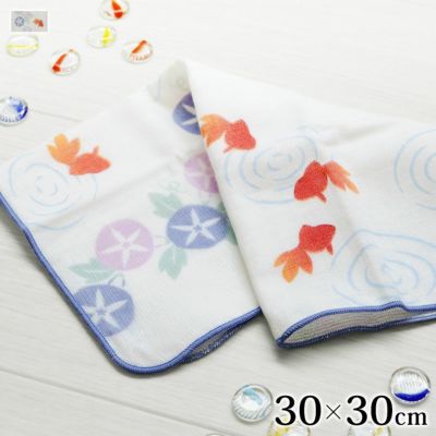 在庫商品】ガーゼ＆タオルのハンカチ - 夕涼み [M便 1/4] | AYANOKOJI