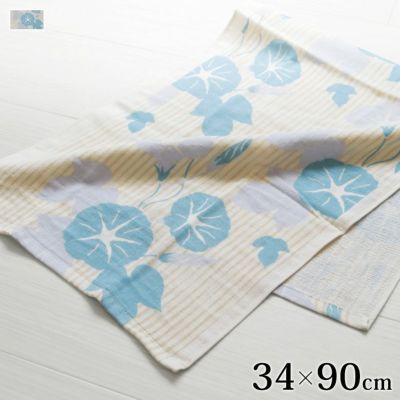 AYANOKOJI 【在庫商品】ガーゼ＆タオルの手ぬぐい - たてすに朝顔 [M便 1/2]