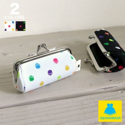 AYANOKOJI 【在庫商品】TAWARA型がま口コインケース【帆布・がまドット柄】 [M便 1/6]