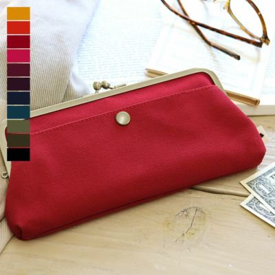 AYANOKOJI 【在庫商品】角丸親子がま口長財布【帆布・無地】 [M便 9/10]