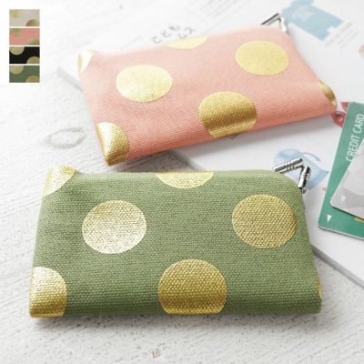 AYANOKOJI 【在庫商品】仕切り付きがま口カードケース【HAKUドット】 [M便 1/6]