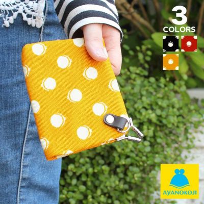AYANOKOJI 【在庫商品】天溝がま口ウォレット【帆布・がまドット柄 大判】 [M便 1/4]