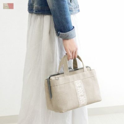 AYANOKOJI 【受注生産品】がま口手提げバッグ【リネン】