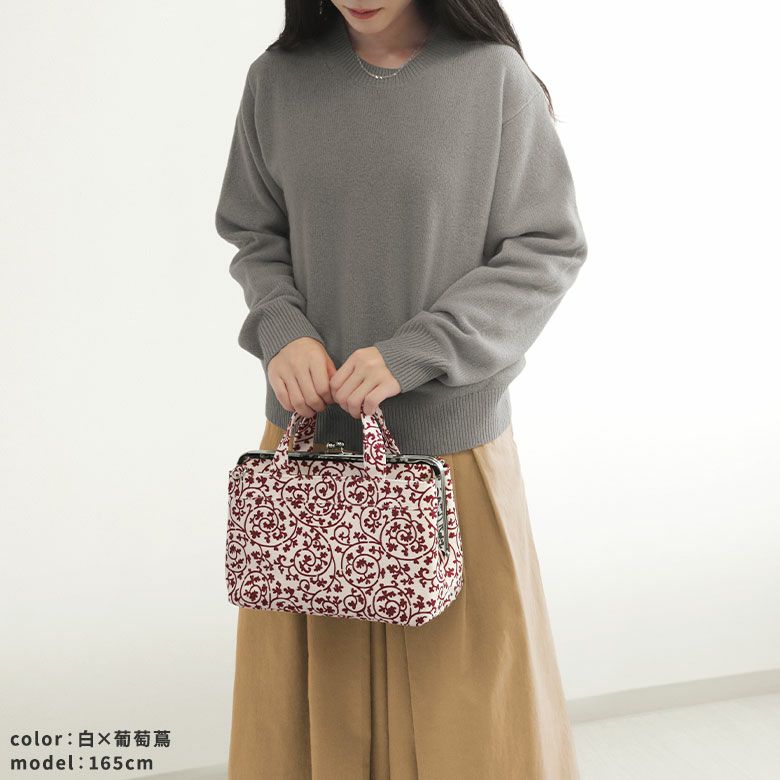 在庫商品】がま口手提げバッグ【帆布・蛸唐草】 | AYANOKOJI