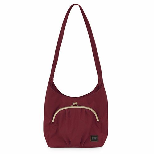 AYANOKOJI BLACK LABEL バーガンディ がま口ショルダーバッグ