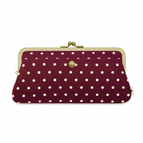 角丸親子がま口長財布【帆布・唐草/水玉】