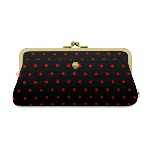 角丸親子がま口長財布【帆布・唐草/水玉】