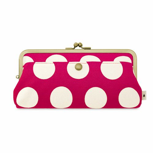 角丸親子がま口長財布【帆布・唐草/水玉】