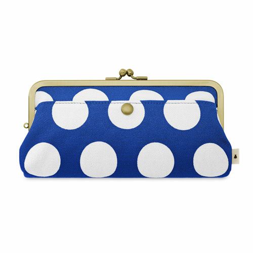 角丸親子がま口長財布【帆布・唐草/水玉】