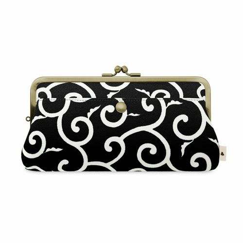 角丸親子がま口長財布【帆布・唐草/水玉】