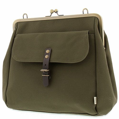 がま口フラップ2WAYリュック【帆布・無地】