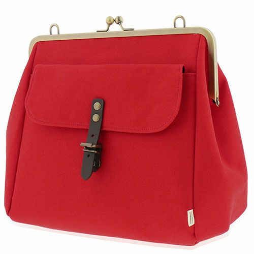 がま口フラップ2WAYリュック【帆布・無地】