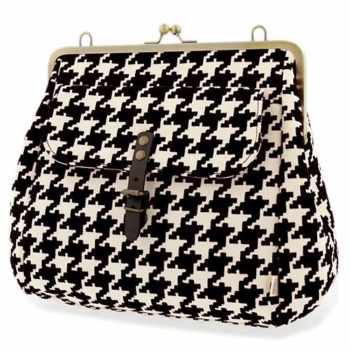 受注生産品】がま口フラップ2WAYリュック【帆布・バードチェック