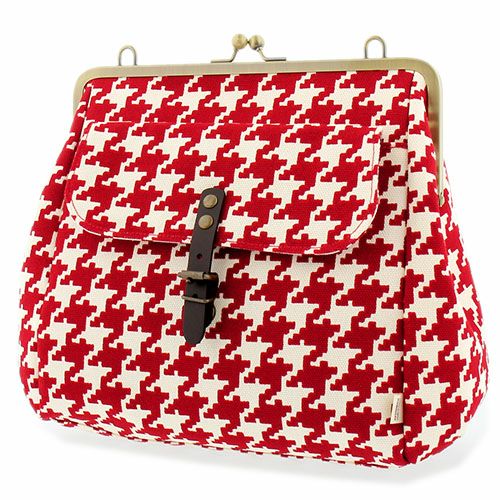 がま口フラップ2WAYリュック【帆布・バードチェック】