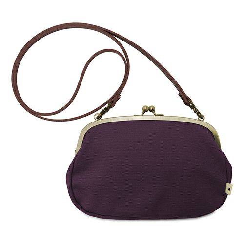 在庫商品】がま口スマホショルダーバッグ【帆布・無地】 [M便 9/10