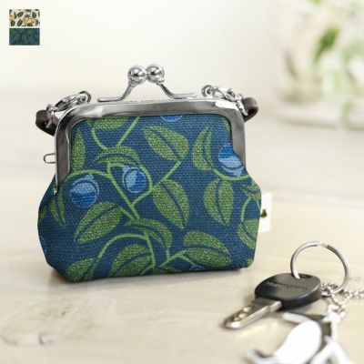 AYANOKOJI 【在庫商品】革ヒモ付き手提げがま口財布（小）【帆布・がまの実】 [M便 1/6]