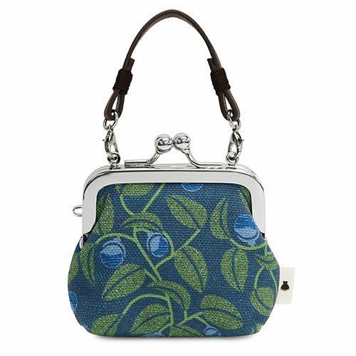 在庫商品】革ヒモ付き手提げがま口財布（小）【帆布・がまの実】 [M便