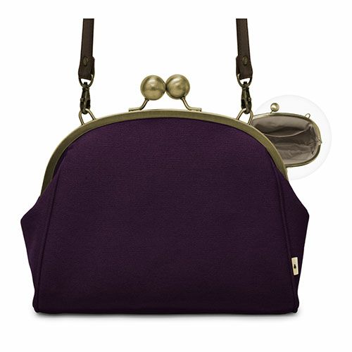 大玉がま口ポシェット【帆布・綿布（アソート）】