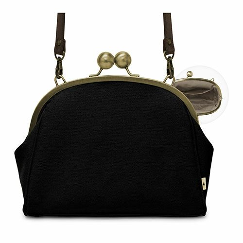 大玉がま口ポシェット【帆布・綿布（アソート）】