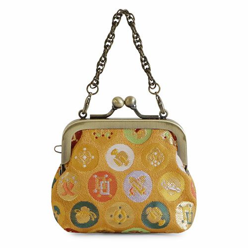 チェーン付き手提げがま口財布（小）【金襴】