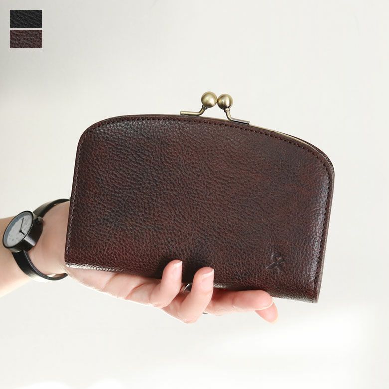 AYANOKOJI 【在庫商品】がま口二つ折りラウンド財布【X_LEATHER WALLET(N)】