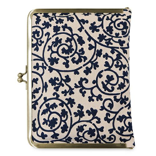 在庫商品】がま口ブックカバー 文庫/A6/360P対応【帆布・蛸唐草】 [M便