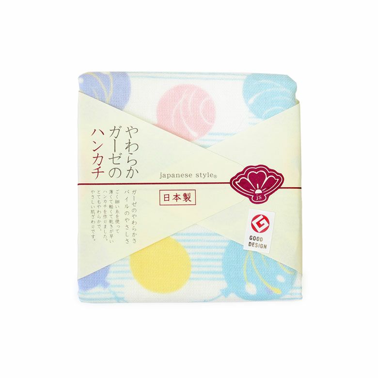 ガーゼ＆タオルのハンカチ【水よーよー】パッケージ