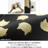 TAWARA型がま口コスメポーチ（中）【HAKUにゃんこ】生地アップ　表生地は丈夫で耐久性に優れている8号帆布にゴージャス感がUPする金の箔プリント。キラッと光るゴールドが個性を演出してくれます。