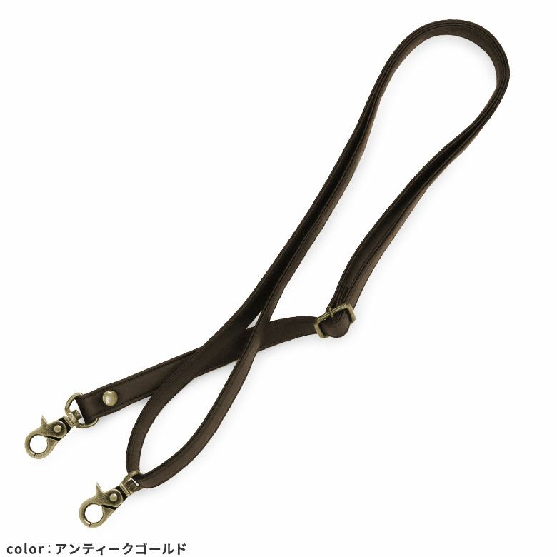 1.5cm幅1本線送り合皮ベルト　アンティークゴールド　金具