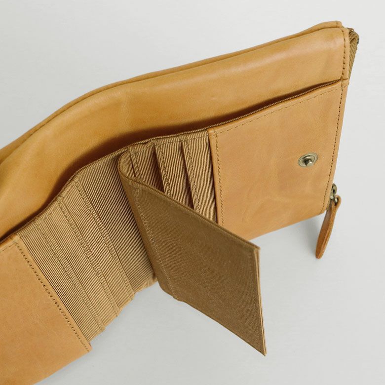 在庫商品】二つ折り袋がま口財布【X＿LEATHER WALLET(N