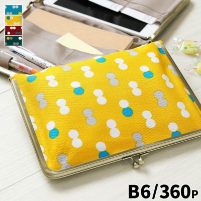 AYANOKOJI 【在庫商品】ブックカバー型がま口多機能ケース B6/360P対応 【帆布・にこだま柄】 [M便 9/10]