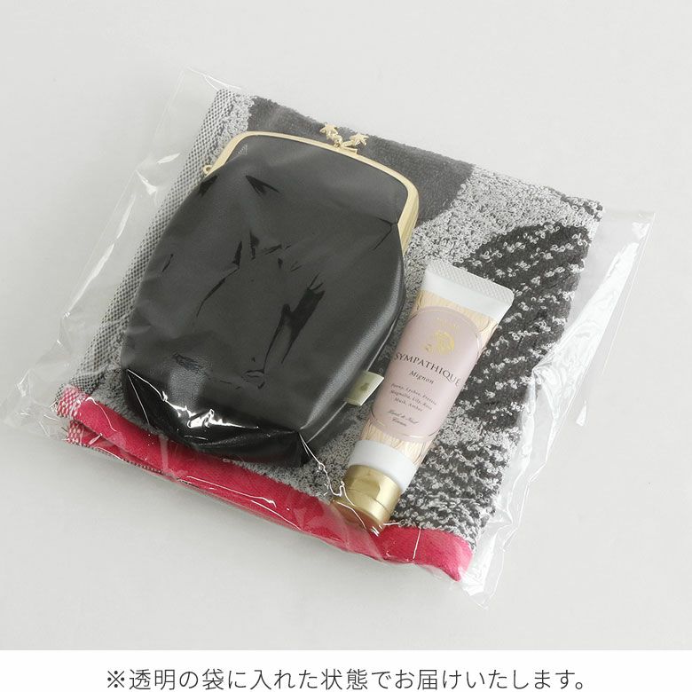 AYANOKOJI　フェイクレザー　がま口アイコスケース＆ハンドタオル＆ハンドクリーム　ギフトセット　※透明の袋に入れた状態でお届けいたします。