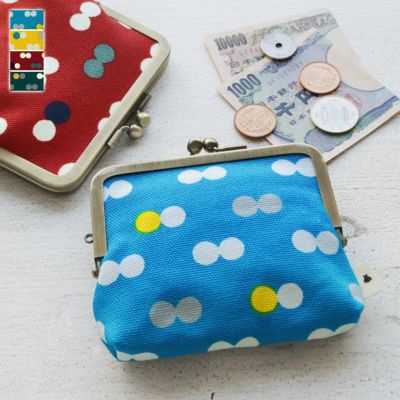 AYANOKOJI  【在庫商品】平親子がま口財布【帆布・にこだま柄】[M便 1/3]