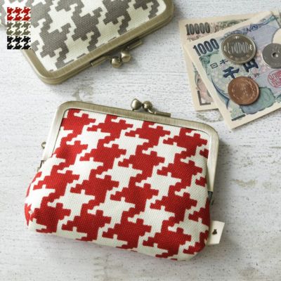 AYANOKOJI 【在庫商品】平親子がま口財布【帆布・バードチェック】[M便 1/3]