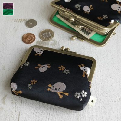 AYANOKOJI 【在庫商品】平親子がま口財布【ドクロ金襴】[M便 1/3]