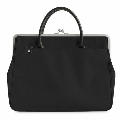がま口スーツケースバッグ（革ハンドル）【コーデュラ（R）】