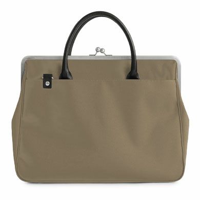 がま口スーツケースバッグ（革ハンドル）【コーデュラ（R）】