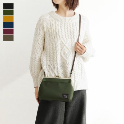 AYANOKOJI【在庫商品】ポケット付きがま口スクエアポシェット【コーデュラ(R)】