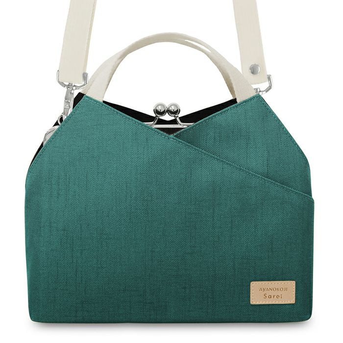 在庫商品】がま口レイヤードショルダーバッグ【Sarei コーデュラ(R) re