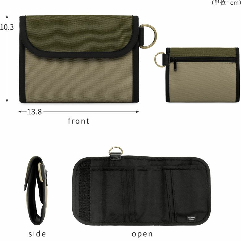 AYANOKOJI Sarei　コーデュラ（R）Eco Fabric　三つ折り財布　ディティール見せ