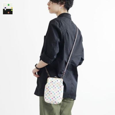 AYANOKOJI 【在庫商品】がま口お散歩ポシェット【帆布・がまドット柄】 [M便 1/2]