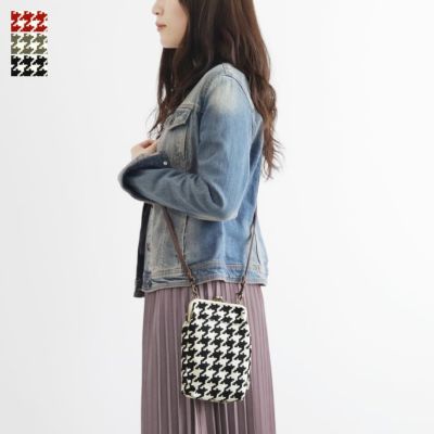 AYANOKOJI 【在庫商品】がま口お散歩ポシェット【帆布・バードチェック】 [M便 1/2]