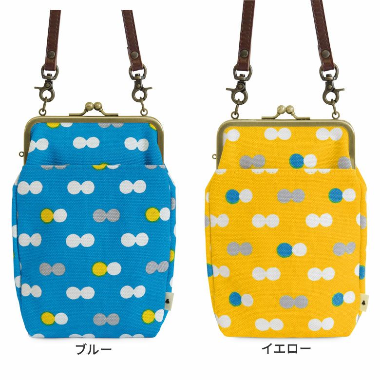 受注生産品】がま口お散歩ポシェット【帆布・にこだま柄】[M便 1
